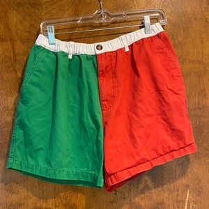 Vintage Colorblock Green and Red Shorts